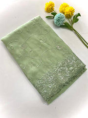 Beautiful Soft Organza Silk Chex Waving Saree