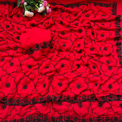 Beautiful Pure Georgette Beats Work Saree