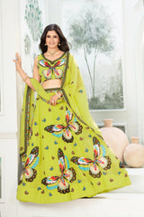 Beautiful Butterfly Designer Georgette Embroidery & Sequence Work Lehenga Choli