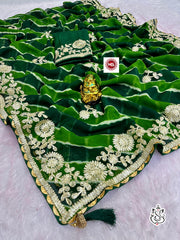 Beautiful Soft Georgette Lehriya Multi Saree