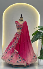 Wedding Special Chinon Peding Sequence & Thread Embroidery Work Lehenga Choli
