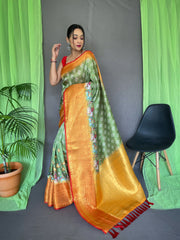 Pure Kanchipuram Printed Work Saree