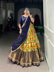 Beautiful Festive Special Mysore Silk Pichwai Print With Zari Weaving Lehenga Choli