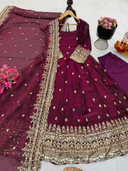 Festive Special Fendy Silk Embroidery Work Gown