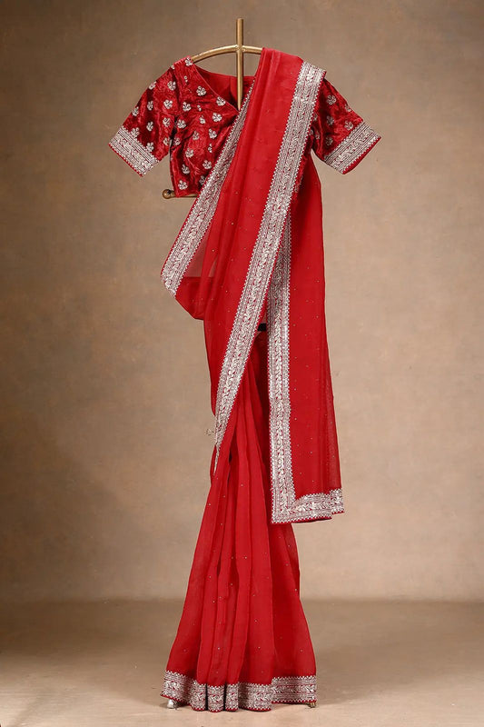 Beautiful Designer Heavy Organza Silk Saree
