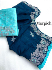 Attractive Blooming Vichitra Work Saree