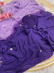 Trending Pure Soft Nazbin Chiffon Beautiful Cut Dana Work Saree