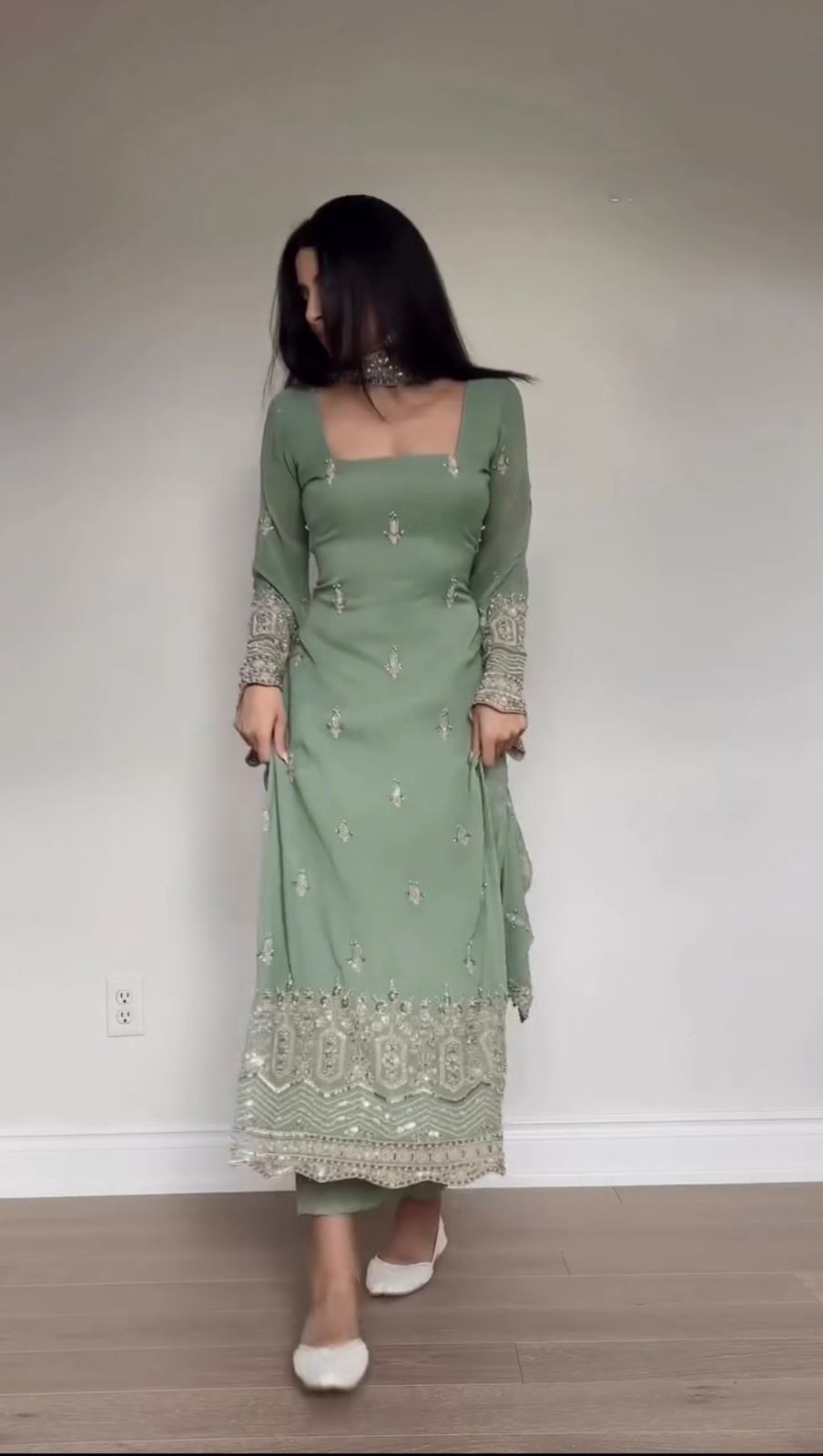 Festive Special Georgette Embroidery Work Suit