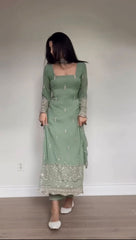 Festive Special Georgette Embroidery Work Suit