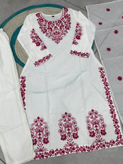 Beautiful Rayon Cotton Embroidery Thread Designer Suit