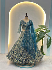 Royal Butterfly Net Sequence & Coding Embroidery Work Lehenga Choli
