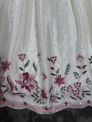 Beautiful Chinon Silk Sequence Work Gown
