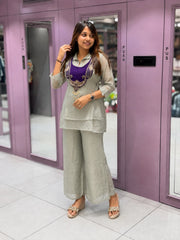 Beautiful Crunchy Silk Kurti Koti & Palazzo Set