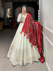 Unique Lucknowi Paper Mirror Work Lehenga Choli