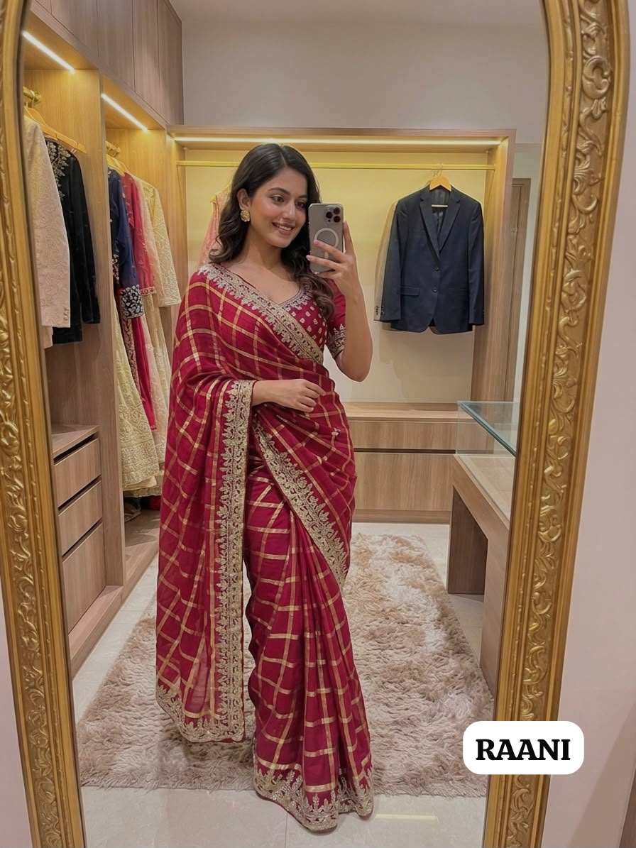 Beautiful Soft Viscos Gotafoil Work Saree