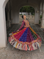 Navratri Special Georgette Printed Attractive Combination Of Vintage Lehenga Choli
