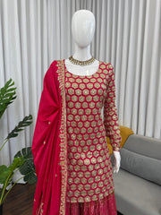 Beautiful Georgette Party-wear Thread With Sequence Work Suit