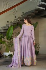 Beautiful Chinon With Rich Sequence & Multi Thread Embroidered Gown