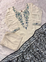 Beautiful Khadi Cotton With Embroidery Work Dress