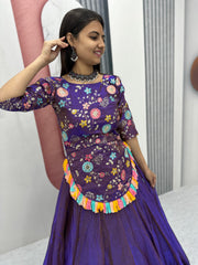 Beautiful Festival Special Pure Fendy Heavy Thread & Sequence Work Crop Top