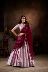 Southern Style Jacquard Silk Weaving Work Lehenga Choli