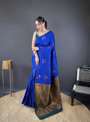 Traditional Pattu Soft Copper Weaving Border Saree