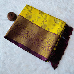 Beautiful Dharmavaram Soft Banarsi Tissue Fabric Saree