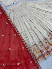Festival Special Pure Banarasi Tissue Embroidery Thread & Sequence Work Lehenga Choli