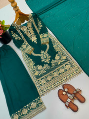 Party-wear Georgette Embroidery Sequence Work Salwar Suit