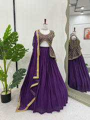 Beautiful Designer Georgette Thread With Sequence Work Lehenga Choli