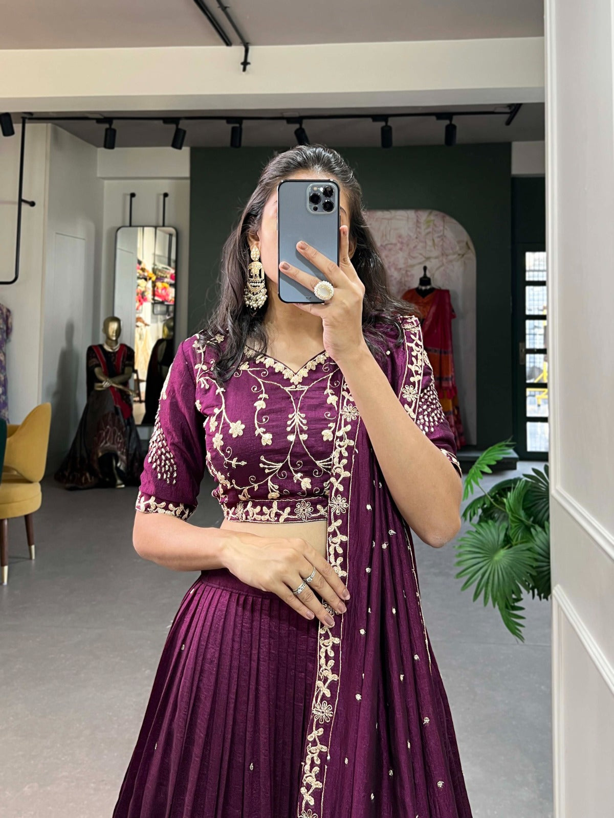 Simple Yet Stunning Vichitra Silk Lehenga Choli