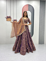 Festive Special Embroidery Beats & Sequence Work Lehenga With Stitched Blouse