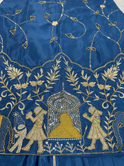 Beautiful Natural Crepe Silk Beads With Thread & Sequence Work Sharara