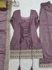 Trendy Fendy Silk Embroidery & Sequence Dori Work Palazzo Set
