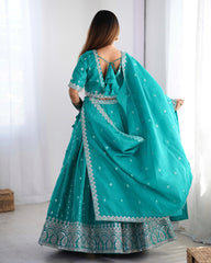 Beautiful Shimmer Silk Thread & Sequence Work Lehenga Choli