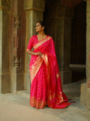 Beautiful Soft Silk Hand Bandhej Saree