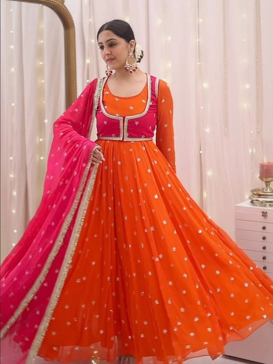 Festival Special Georgette Thread & Sequence Work Anarkali Suit