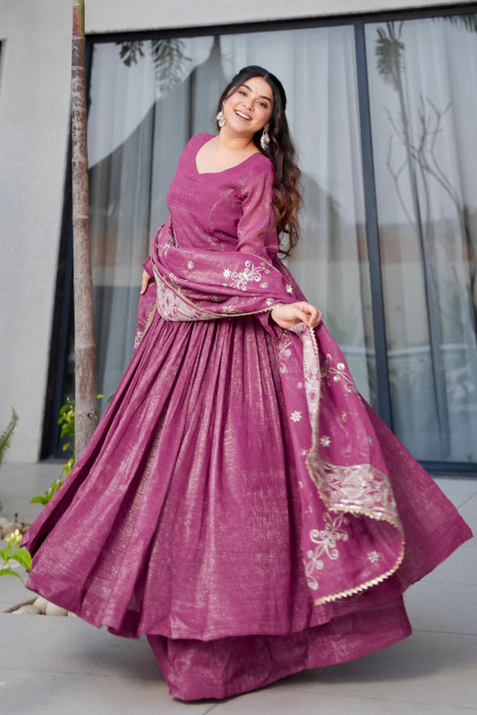 Designer Party-wear Gold Crazy Sharara Suit