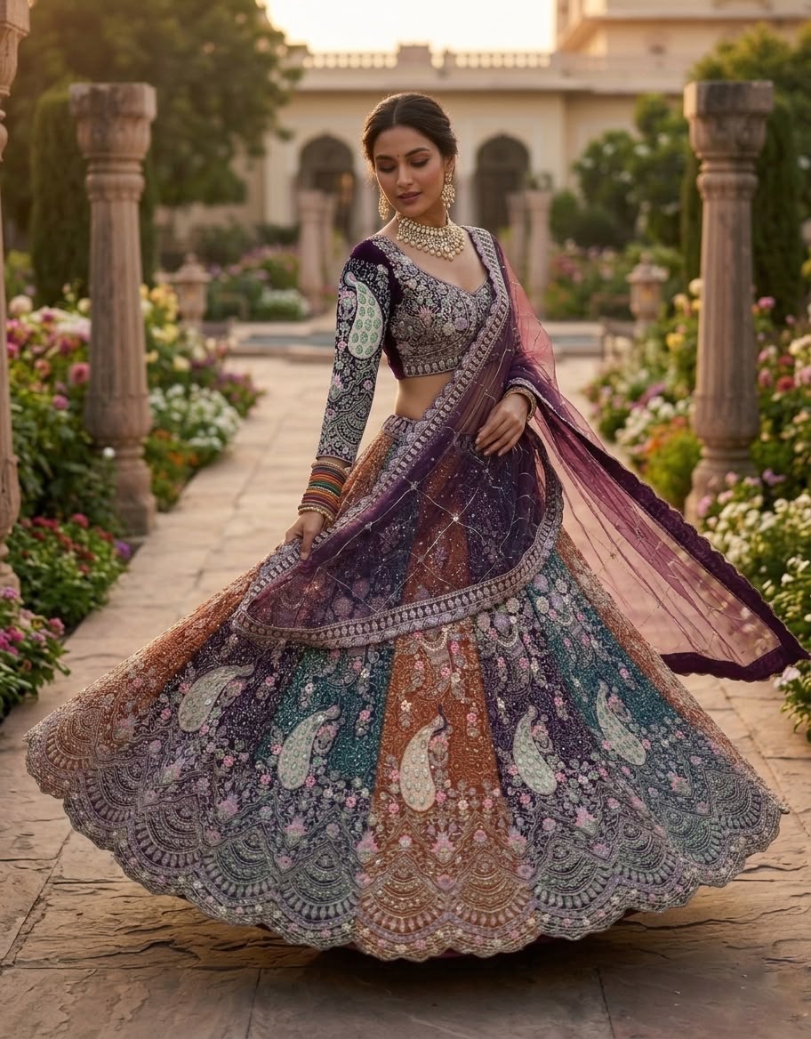Trendy Butterfly Net Coding Sequence Work Multi Colour Lehenga Choli