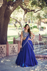 Kashmiri Adorned With Tube Beads Sequins Thread Embroidery Work Lehenga Choli