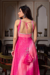 Pretty Pink Georgette With Digital Printed Gown
