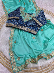 Beautiful Chainstiched Multi Work & Butta In Whole Saree