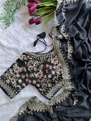 Beautiful Georgette Thread & Sequence Work Saree