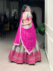 Beautiful Jacquard Weaving Kanjivaram Ikkat Lehenga Choli
