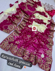 Festival Special Jalpari Silk Georgette With Bandhani Printed Saree