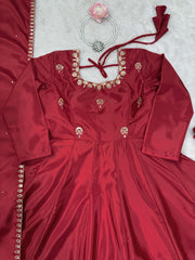 Elegance Natural Crepe Sequence Work Gown