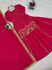 Beautiful Natural Crepe Silk Beads With Thread & Sequence Work Sharara