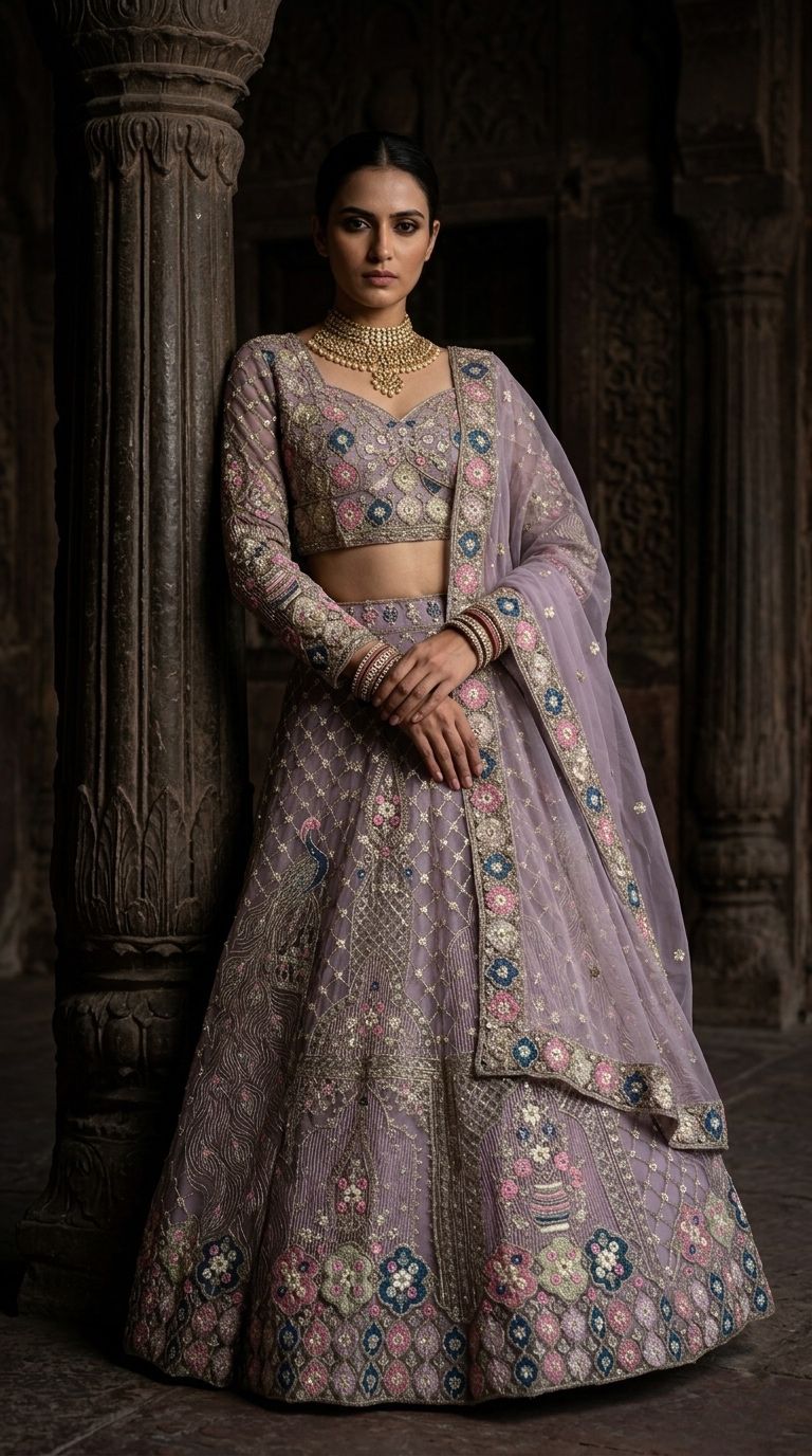 Party-wear Soft Net Embroidery Sequence Work Lehenga Choli