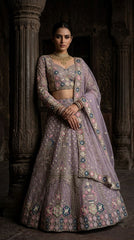 Party-wear Soft Net Embroidery Sequence Work Lehenga Choli