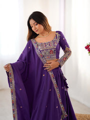 Beautiful Crep Silk Coding Dori With Thread & Sequence Work Lehenga Choli